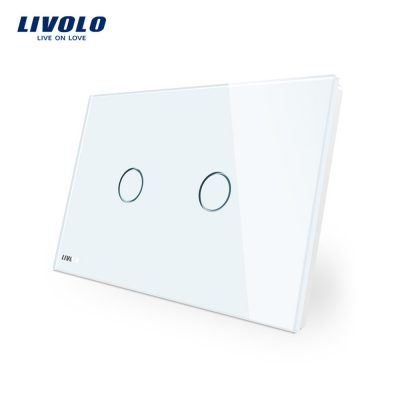 Interruptor táctil doble Livolo de vidrio – estándar italiano