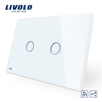 Interruptor conmutador táctil doble inalámbrico Livolo de vidrio – estándar italiano