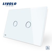 Interruptor táctil doble inalámbrico Livolo de vidrio – estándar italiano