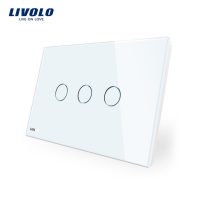 Interruptor táctil triple Livolo de vidrio – estándar italiano