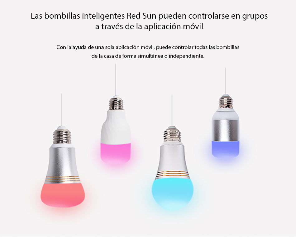 Bombilla LED wifi ovalado RGB, control desde la aplicación móvil Red Sun RS-P110-5W