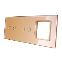 Panel de cristal Livolo para interruptores doble + doble + 1 elemento de libre montaje culoare aurie