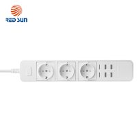 Cable de extensión inteligente con 3 enchufes y 4 puertos USB, control desde el teléfono móvil Red Sun RS-01-EU