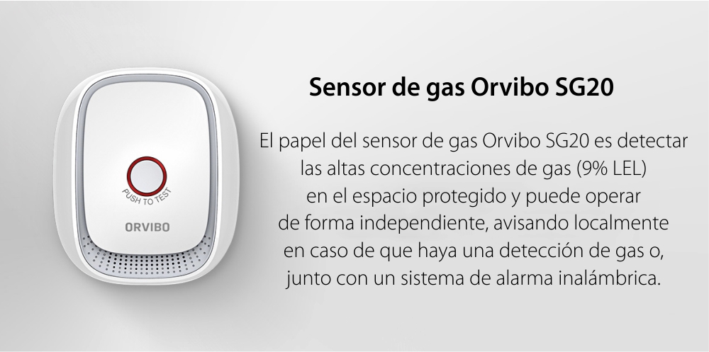 Sensor y detector de gas Orvibo, protocolo ZigBee