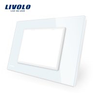 Marco de vidrio enchufe triple-estándar italiano Livolo