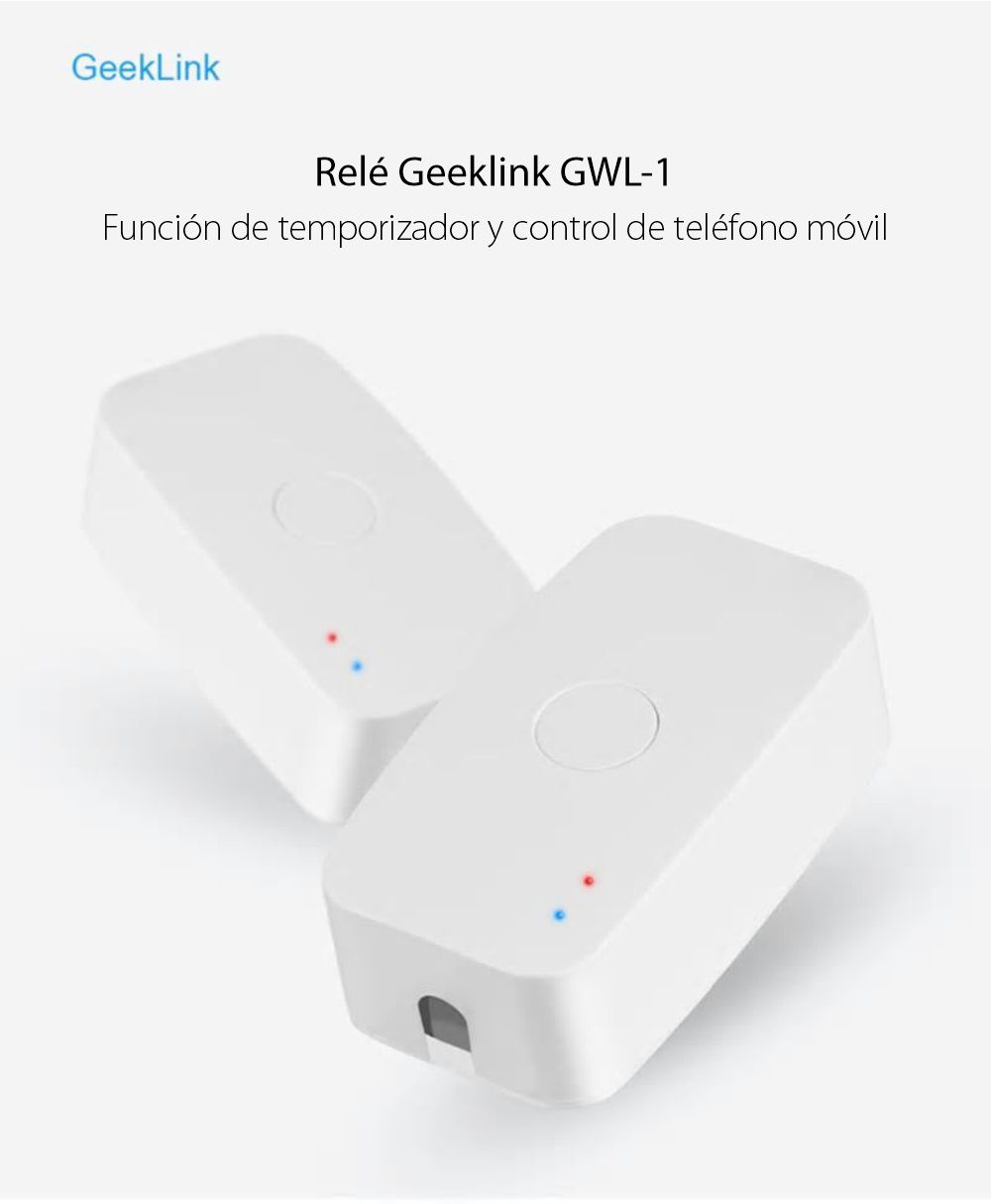 Relé inalámbrico con control de teléfono móvil y función de temporizador Geeklink
