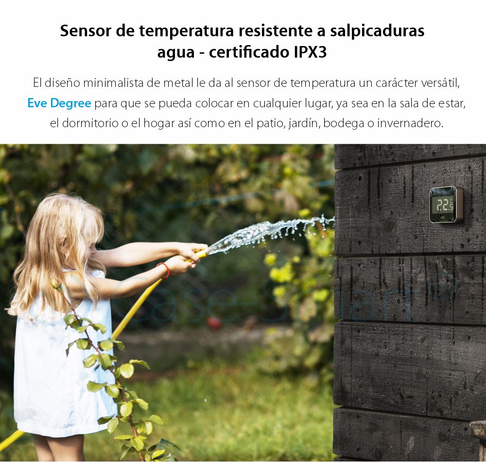 Sensor de temperatura y humedad compatible con Apple Home Kit, resistente al agua