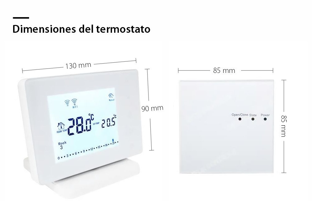 Termostato inteligente de calefacción por suelo radiante con pantalla  táctil programable, controla la temperatura del hogar con control remoto  (WiFi