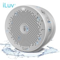 Altavoces portátiles de ducha iLuv Aud Click, micrófono incorporado, resistente al agua, manos libres, Wifi, Bluetooth, compatible con Amazon Alexa