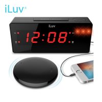 Reloj digital LED iLuv con alarma, dispositivos de carga