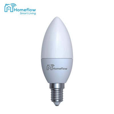 Bombilla LED inteligente inalámbrica Homeflow B-5003, E14, 9W, 400lm, regulable, luz cálida / fría, control desde el teléfono móvil