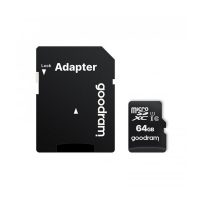 Tarjeta de memoria MicroSDXC + Adaptador SD, GOODRAM M1AA-0640R12, 64 GB, Memoria interna USH-I