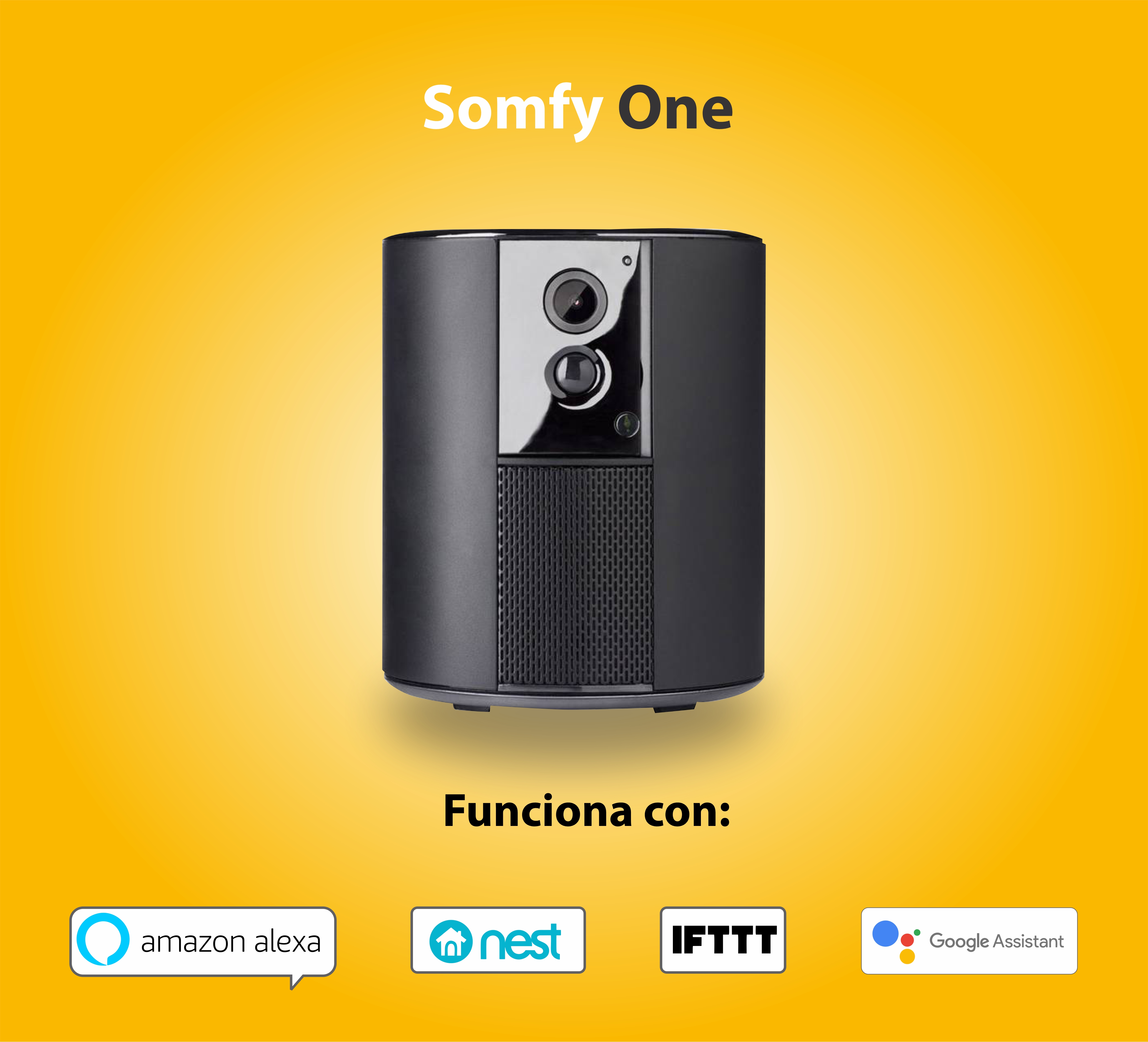 Cámara de vigilancia Somfy One, Full HD, Alarma y sirena, WiFi, Bluetooth 4.0, Detector de movimiento