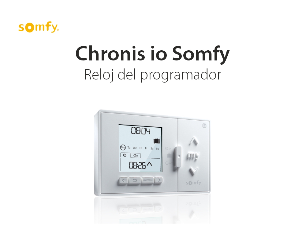 Reloj programable Somfy Chronis IO, Blanco, Inteligente, Wi-Fi, 5 ranuras