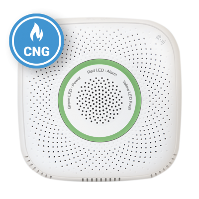 Sensor detector de gas natural comprimido Shelly Gas CNG, Inalámbrico, Alarma 70 dB, Notificaciones por la aplicación