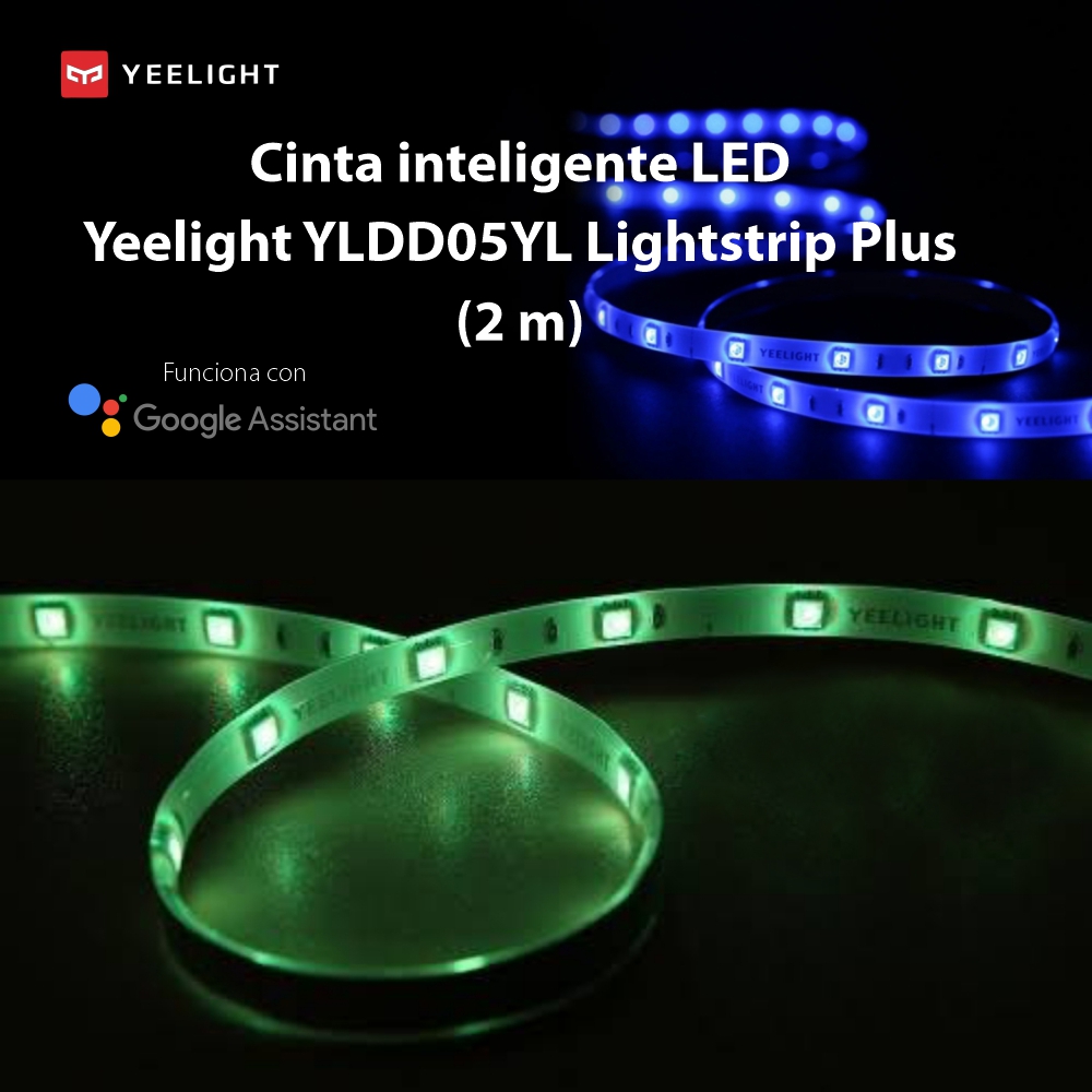 Tira de LED inteligente Yeelight Lightstrip Plus YLDD05YL, Inteligente, Longitud 2 m, Potencia 7,5 W, Compatible con el Asistente de Google