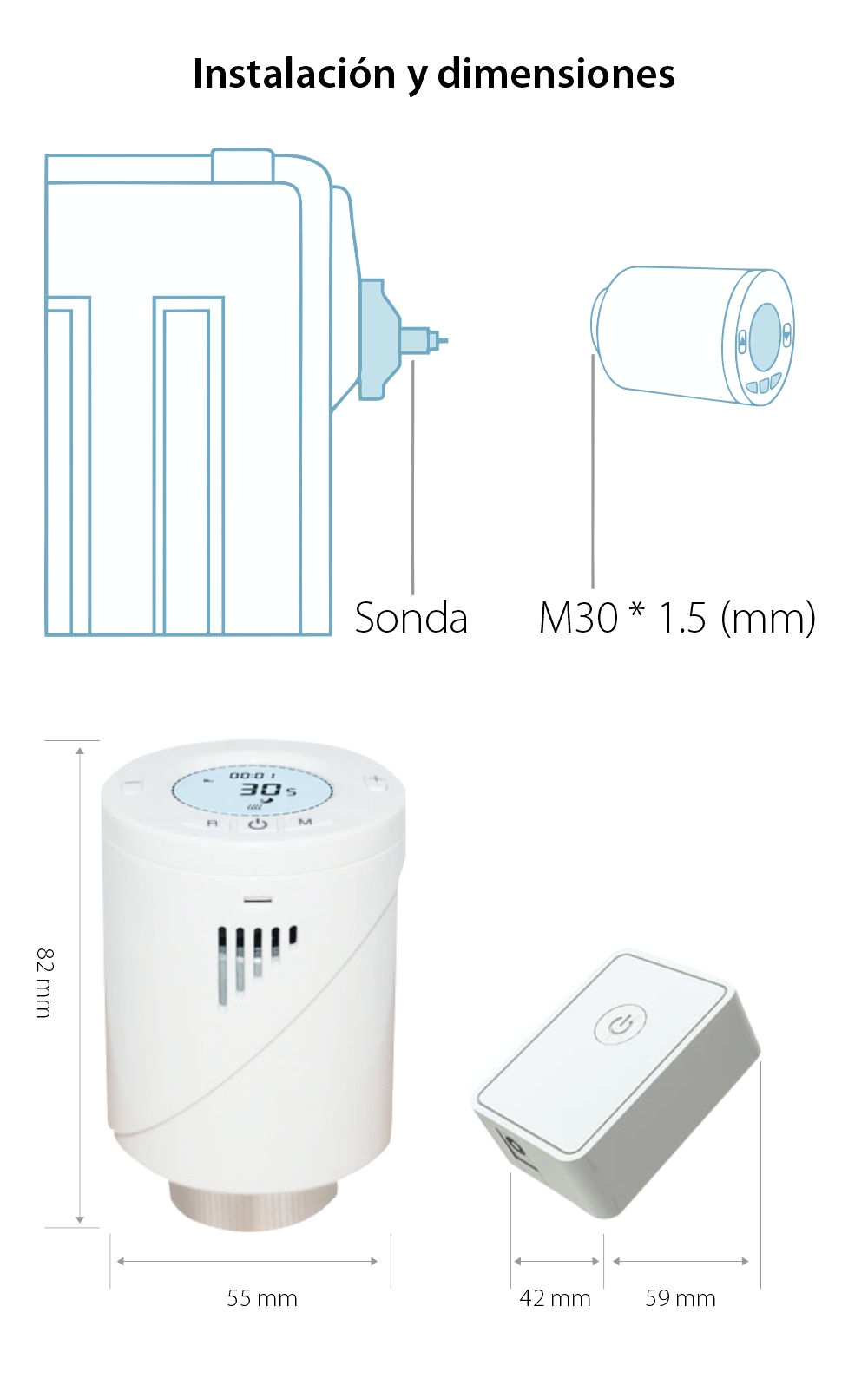 Cabezal termostático inteligente para radiador Meross MTS150, control App,  Wi-Fi - Casa del Futuro