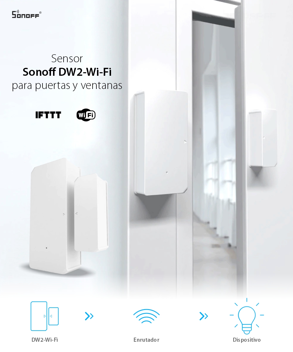 Sensor para puertas y ventanas Sonoff DW2 para tu casa