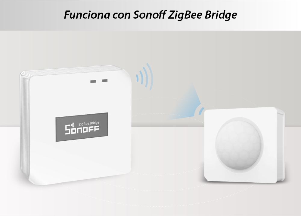 Sensor de movimiento Sonoff SNZB-03, Inalámbrico, Protocolo ZigBee, Distancia de detección de hasta 6 metros