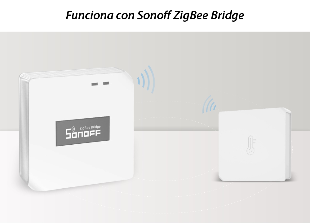 Sensor de temperatura y humedad Sonoff SNZB-02, Notificaciones en la aplicación, Protocolo ZigBee, Función para compartir