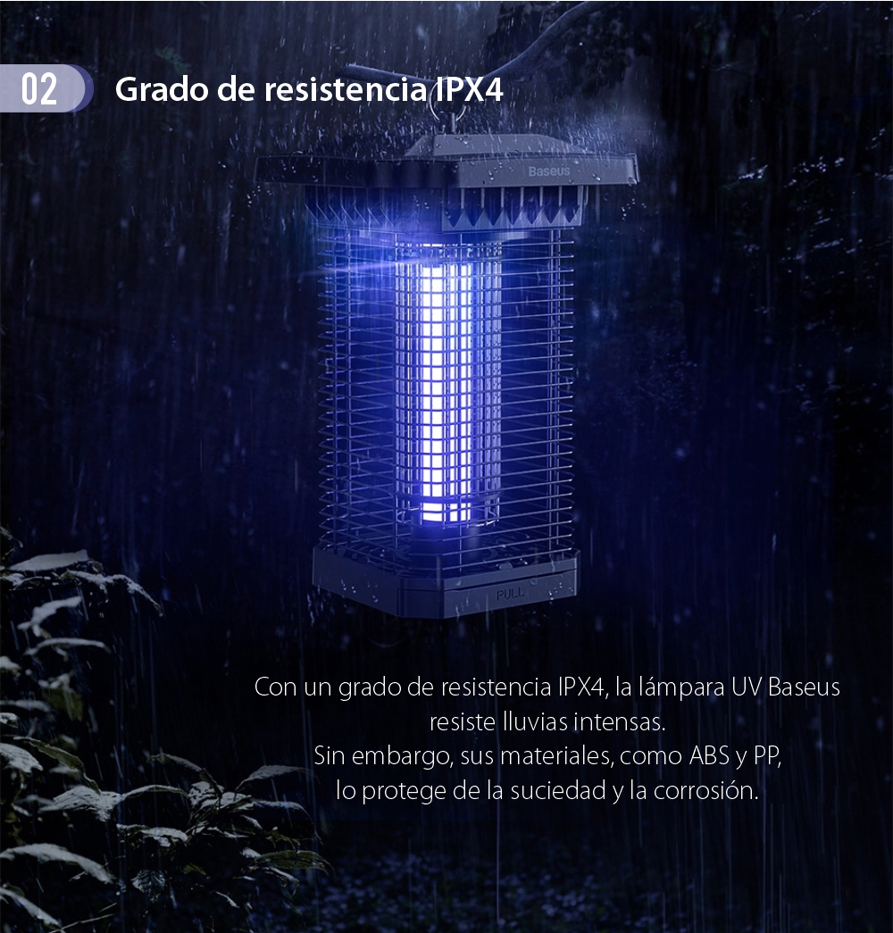 Lámpara UV / Dispositivo anti-mosquitos Baseus, 18 W, Silencioso, Resistente al agua, Longitud de onda 365 nm