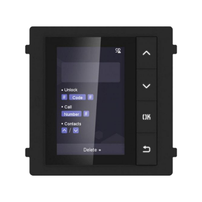 Módulo de visualización LCD TFT HikVision DS-KD-DIS, Para intercomunicador modular, 4 botones, Pantalla digital