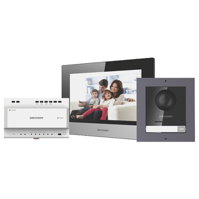 Kit videoportero IP HIKVISION DS-KIS702, Pantalla 7 inch, Consumo 6W, Ángulo de visibilidad de 180 °
