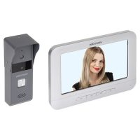 Kit videoportero analógico HikVision DS-KIS203 con monitor de video y estación exterior, Pantalla a color TFT de 7 pulgadas