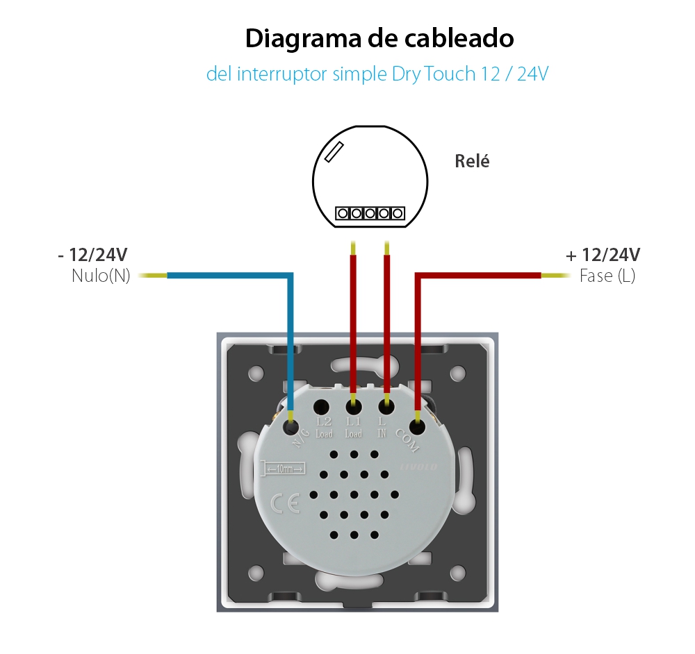 Módulo interruptor simple con retorno de contacto seco LIVOLO