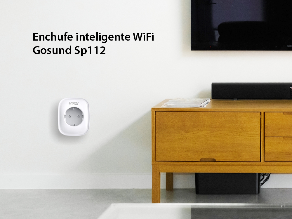 Enchufe wifi inteligente Gosund SP112 con medidor de consumo y 2 USB, 3600W, control desde la aplicación, programación