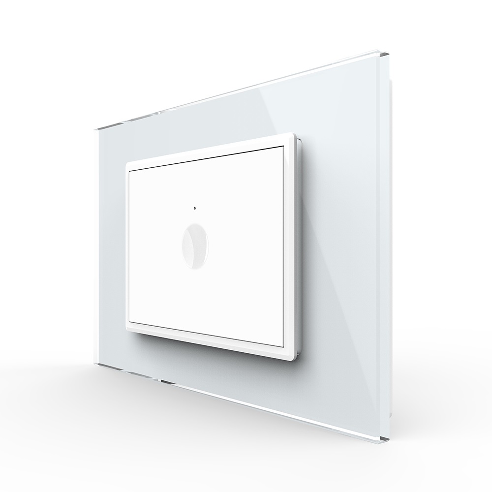 Interruptor 1 botón táctil Livolo con marco de cristal, estándar italiano – nueva serie