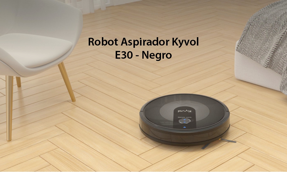 Robot Aspirador Kyvol E30, Modos de limpieza, Sistema de navegación, Recipiente de 600 ml, Autonomía 150 minutos