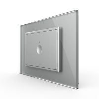 Interruptor 1 botón táctil Livolo con marco de cristal, estándar italiano – nueva serie culoare gri