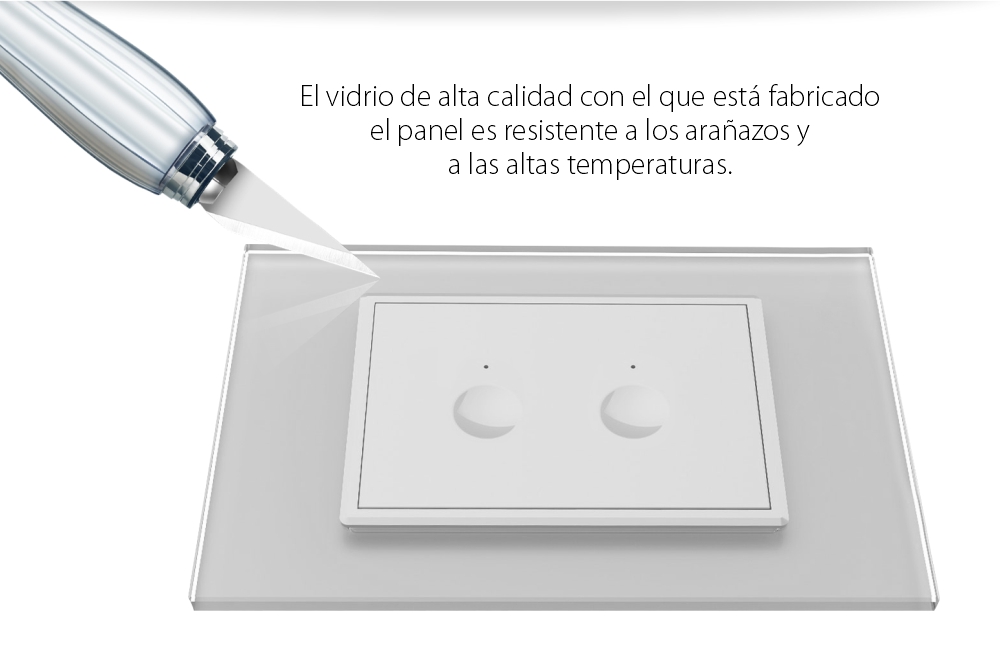Interruptor táctil doble inalámbrico Livolo con marco de cristal, estándar italiano – nueva serie