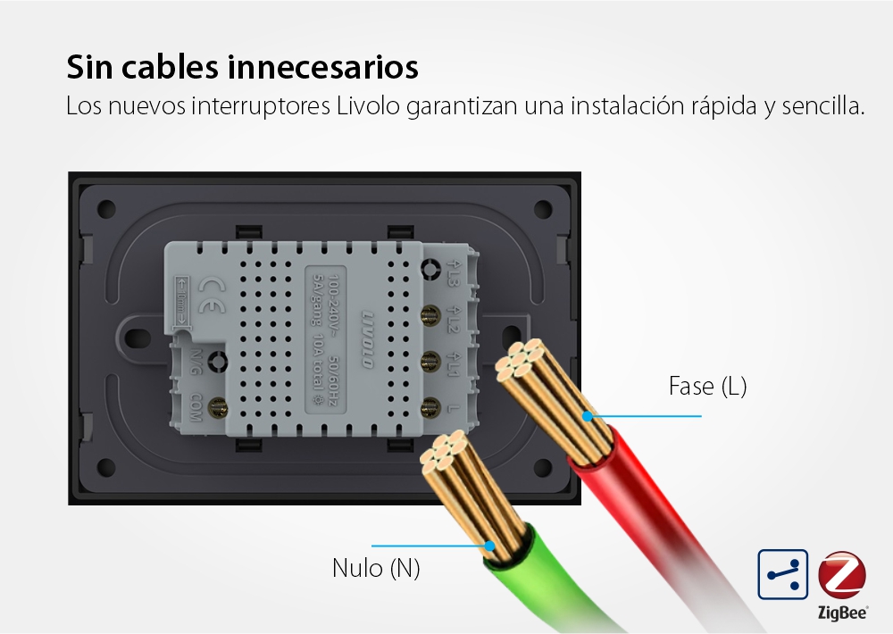 Pío Acechar Compatible con Interruptor conmutador/cruzamiento doble táctil Livolo con marco de vidrio