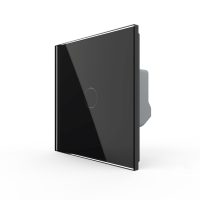 Interruptor simple, táctil Livolo con panel de vidrio, estándar alemán – serie nueva culoare neagra