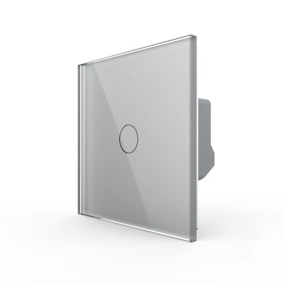 Interruptor simple, táctil Livolo con panel de vidrio, estándar alemán – serie nueva culoare gri