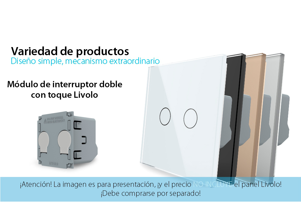 Módulo de interruptor doble táctil Livolo, serie nueva