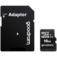 Tarjeta de memoria microSDXC + Adaptador SD, GOODRAM M1AA-0160R12, 16 GB, Memoria interna UHS-I