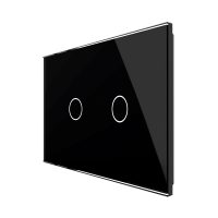 Panel de cristal para interruptor doble, táctil Livolo, estándar italiano – nueva serie culoare neagra