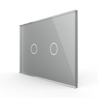 Panel de cristal para interruptor doble, táctil Livolo, estándar italiano – nueva serie culoare gri