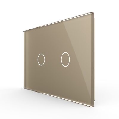 Panel de cristal para interruptor doble, táctil Livolo, estándar italiano – nueva serie culoare aurie