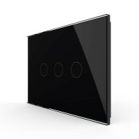 Panel de cristal para interruptor triple, táctil Livolo, estándar italiano – nueva serie culoare neagra