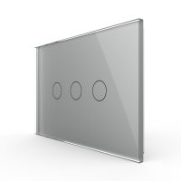 Panel de cristal para interruptor triple, táctil Livolo, estándar italiano – nueva serie culoare gri