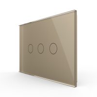 Panel de cristal para interruptor triple, táctil Livolo, estándar italiano – nueva serie culoare aurie