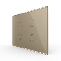 Panel de cristal para interruptor cuádruple, táctil Livolo, estándar italiano – nueva serie culoare aurie