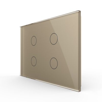 Panel de cristal para interruptor cuádruple, táctil Livolo, estándar italiano – nueva serie culoare aurie