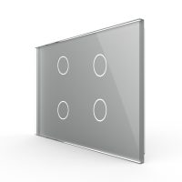 Panel de cristal para interruptor cuádruple, táctil Livolo, estándar italiano – nueva serie culoare gri