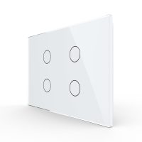 Panel de cristal para interruptor cuádruple, táctil Livolo, estándar italiano – nueva serie