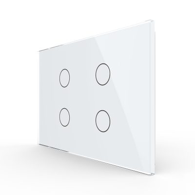 Panel de cristal para interruptor cuádruple, táctil Livolo, estándar italiano – nueva serie